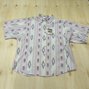 Vintage Sudden Impact Shirt Mens Large Multicolor Pastel Short Sleeve Button Up